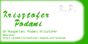 krisztofer podani business card